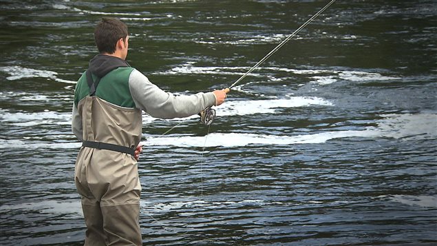 La pêche au saumon sur la rivière aux Rochers La pêche au saumon sur la rivière aux Rochers