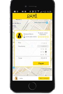Une nouvelle application mobile destinée aux chauffeurs de taxi et à leurs clients permettra de payer les course avec un téléphone intelligent. Une nouvelle application mobile destinée aux chauffeurs de taxi et à leurs clients permettra de payer les course avec un téléphone intelligent.