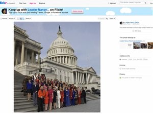 La page Flickr de la démocrate américaine Nancy Pelosi La page Flickr de la démocrate américaine Nancy Pelosi