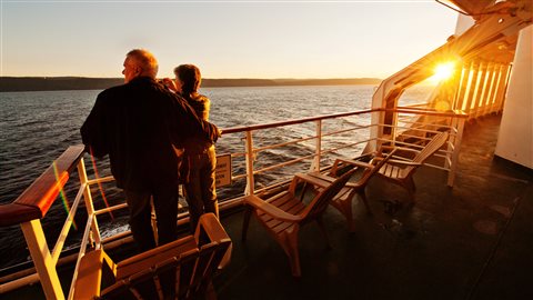 Coucher de soleil sur les côtes gaspésiennes vu du CTMA Vacanciers