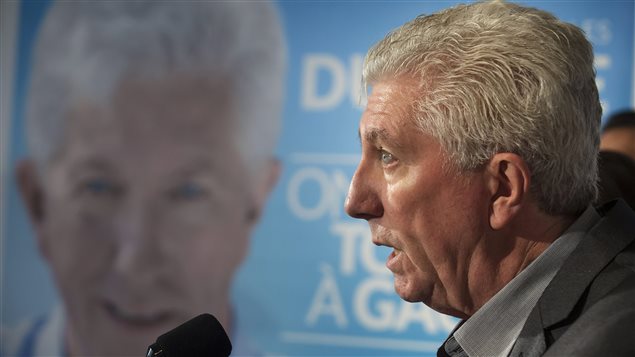 Gilles Duceppe en point de presse à Montréal Gilles Duceppe en point de presse à Montréal