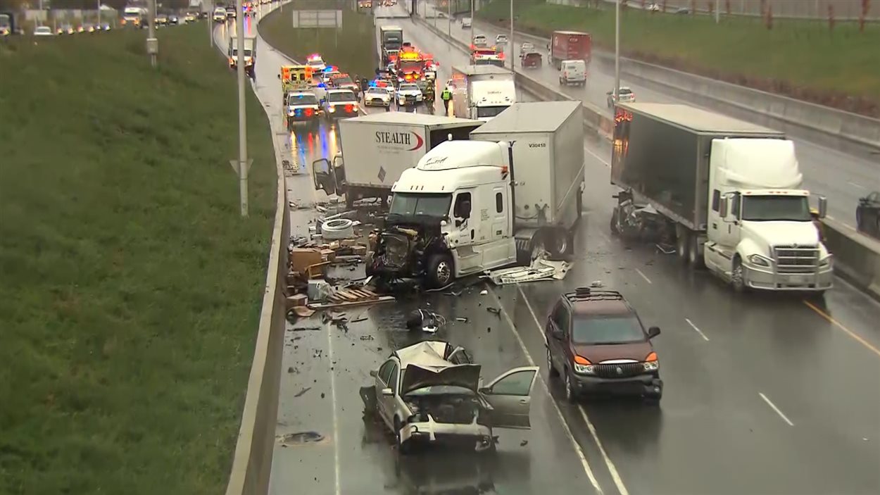 Six blessés dans un carambolage sur l autoroute 30 ICI Radio Canada ca