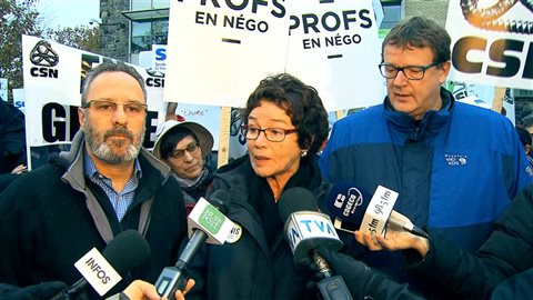 Le président de la FTQ Daniel Boyer et la présidente de la CSQ Louise Chabot et le président de la CSN Jacques Létourneau Le président de la FTQ Daniel Boyer et la présidente de la CSQ Louise Chabot et le président de la CSN Jacques Létourneau