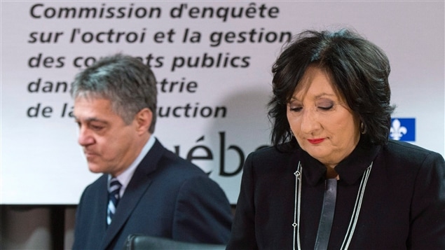 Le commissaire Renaud Lachance et la juge France Charbonneau, présidente de la commission qui porte son nom, lors du dépôt du rapport. Le commissaire Renaud Lachance et la juge France Charbonneau, présidente de la commission qui porte son nom, lors du dépôt du rapport.