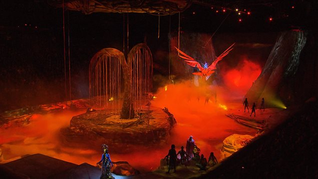 Image prise lors de la première du spectacle Toruk le lundi 21 décembre au Centre Bell de Montréal Image prise lors de la première du spectacle Toruk le lundi 21 décembre au Centre Bell de Montréal