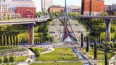 Le projet de Place de France du maire Jean-Paul L'Allier en vue du 400e anniversaire de Québec Le projet de Place de France du maire Jean-Paul L'Allier en vue du 400e anniversaire de Québec