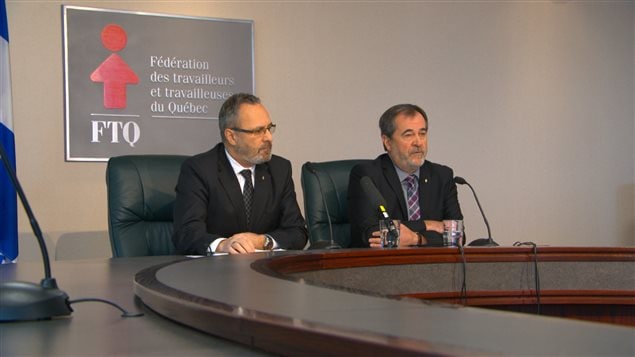 Daniel Boyer et Serge Cadieux de la FTQ Daniel Boyer et Serge Cadieux de la FTQ