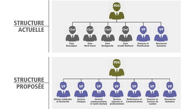 Shéma de la structure actuelle et proposée du Réseau de santé Vitalité Shéma de la structure actuelle et proposée du Réseau de santé Vitalité