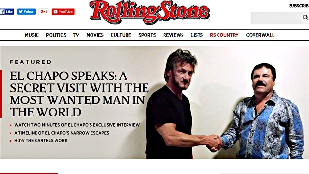 La une du site Internet du magazine Rolling Stone La une du site Internet du magazine Rolling Stone
