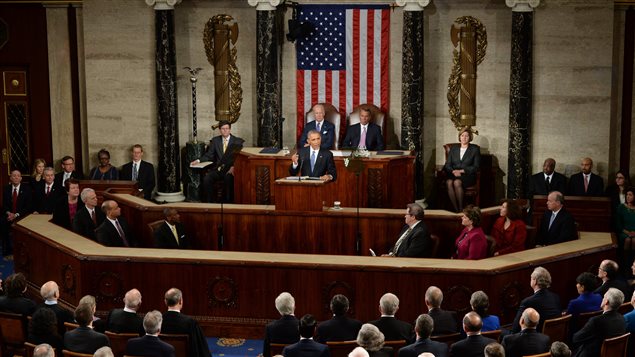 Le président Barack Obama prononce le discours dur l'état de l'union devant le Congrès, le 20 janvier 2015. Le président Barack Obama prononce le discours dur l'état de l'union devant le Congrès, le 20 janvier 2015.