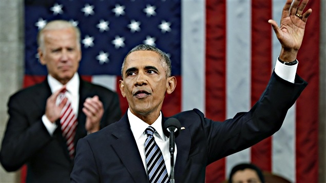 Barack Obama à la fin de son discours Barack Obama à la fin de son discours