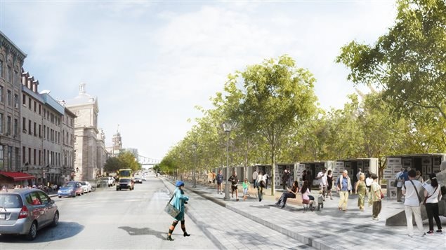 Maquette du projet d'aménagement de la rue de la Commune. Maquette du projet d'aménagement de la rue de la Commune.