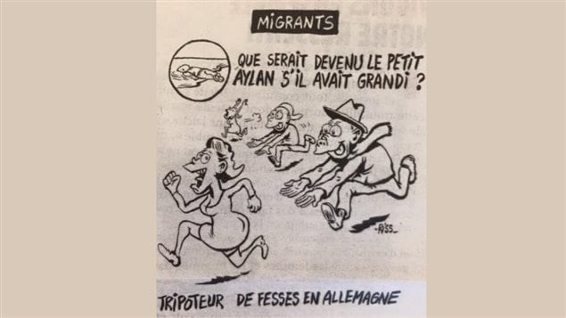 Caricature controversée du dessinateur Riss de Charlie Hebdo. Caricature controversée du dessinateur Riss de Charlie Hebdo.