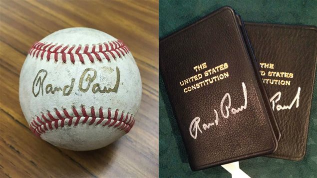 Rand Paul vend aussi des objets autographiés pour financer sa campagne. Rand Paul vend aussi des objets autographiés pour financer sa campagne.