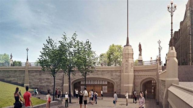 Le design du centre d'accueil du parlement approuvé par la CCN. Le design du centre d'accueil du parlement approuvé par la CCN.