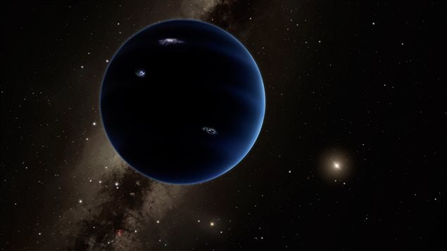 Représentation artistique de la neuvième planète, similaire à Neptune et Uranus Représentation artistique de la neuvième planète, similaire à Neptune et Uranus