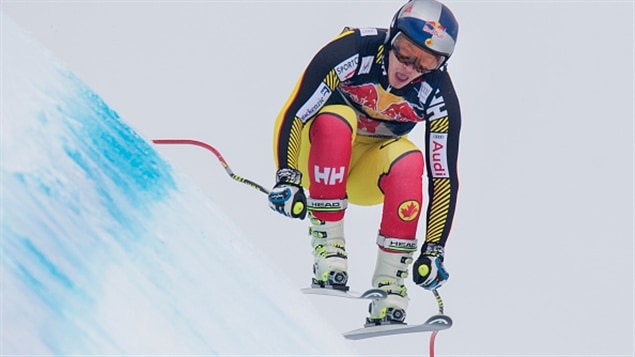 Le Canadien Erik Guay en deuxième descente d'entraînement à Kitzbühel Le Canadien Erik Guay en deuxième descente d'entraînement à Kitzbühel
