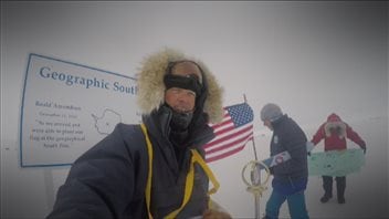 Roger d'Eschambault au pôle Sud. Roger d'Eschambault au pôle Sud.