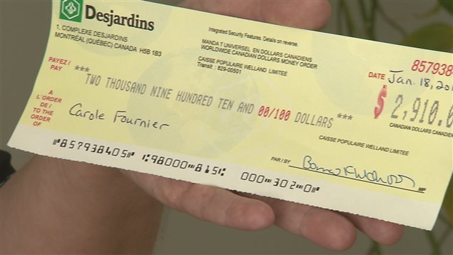 Le mandat bancaire reçu par Carole Fournier Le mandat bancaire reçu par Carole Fournier