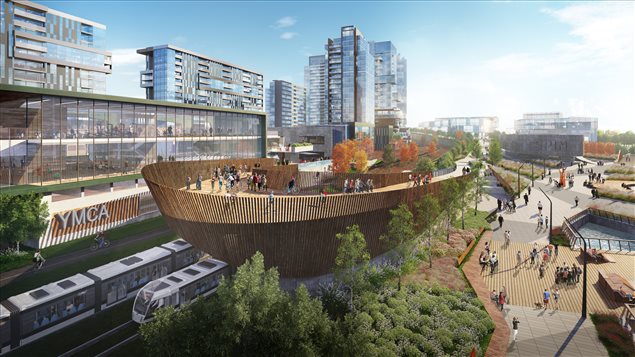 Une espace public proposé par le groupe DCDLS pour le réaménagement des plaines LeBreton. Une espace public proposé par le groupe DCDLS pour le réaménagement des plaines LeBreton.