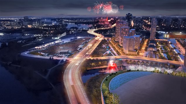 Vue aérienne en soirée du projet présenté par RendezVous Lebreton. Vue aérienne en soirée du projet présenté par RendezVous Lebreton.