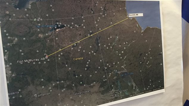 Le tracé proposé à TransCanada par le maire de Sainte-Anne-des-Plaines. Le tracé proposé à TransCanada par le maire de Sainte-Anne-des-Plaines.