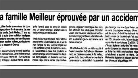 Coupure de l'édition de La Frontière du 8 février 1995 Coupure de l'édition de La Frontière du 8 février 1995