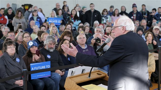 Bernie Sanders lors d'un rassemblement à Peterborough, au New Hampshire, le 21 janvier 2016 Bernie Sanders lors d'un rassemblement à Peterborough, au New Hampshire, le 21 janvier 2016