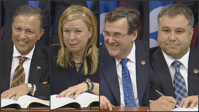 La grande région de Québec compte quatre ministres : Sam Hamad, Dominique Vien, François Blais et Sébastien Proulx La grande région de Québec compte quatre ministres : Sam Hamad, Dominique Vien, François Blais et Sébastien Proulx