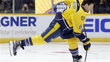 Shea Weber a décoché un tir de 108,1 mph (ou 173,9 km/h). Shea Weber a décoché un tir de 108,1 mph (ou 173,9 km/h).