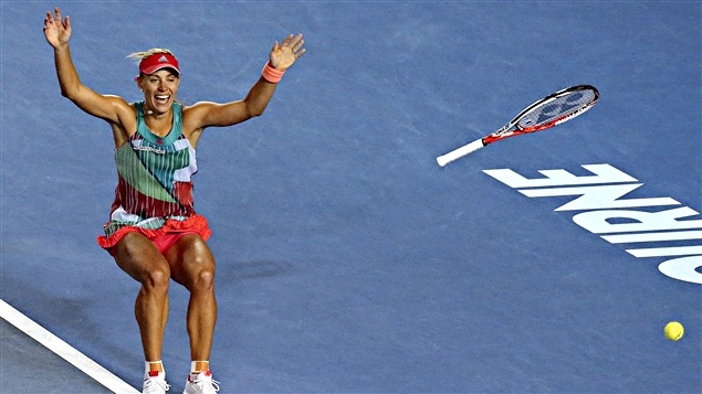 Angelique Kerber, après le dernier point du match Angelique Kerber, après le dernier point du match