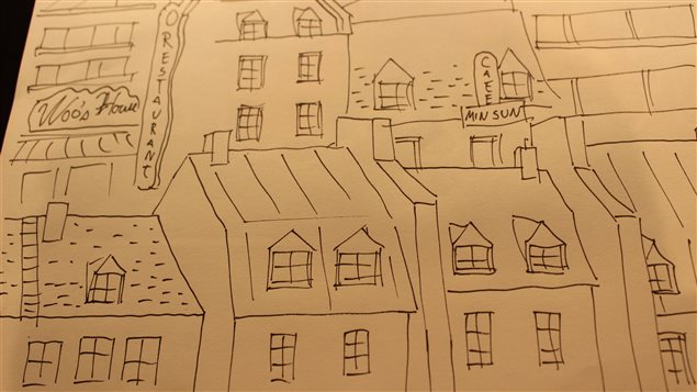 Représentation d'un quartier de Québec, selon Francis Desharnais. Représentation d'un quartier de Québec, selon Francis Desharnais.