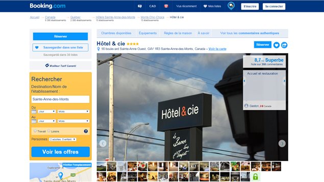 Page de Hotel et Cie sur le site de Booking.com Page de Hotel et Cie sur le site de Booking.com