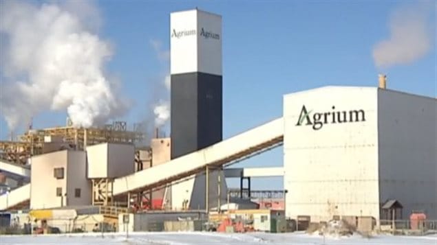 Mine de potasse d'Agrium à Vanscoy, en février 2014 Mine de potasse d'Agrium à Vanscoy, en février 2014