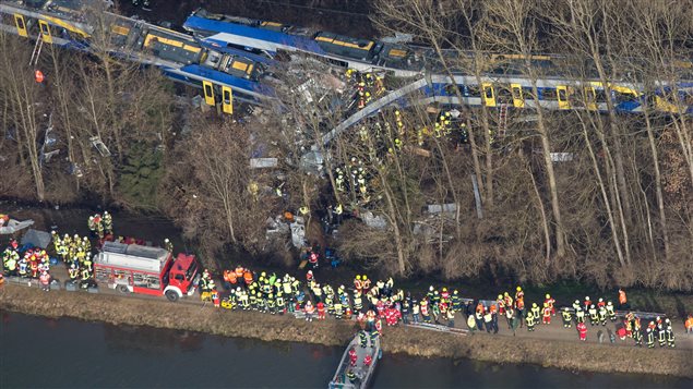 L'accident de trains est survenu dans un secteur difficile d'accès, en Bavière, dans le sud de l'Allemagne. L'accident de trains est survenu dans un secteur difficile d'accès, en Bavière, dans le sud de l'Allemagne.
