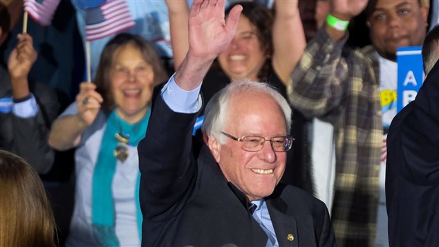 Bernie Sanders, s'exprimant devant ses partisans après sa victoire au New Hampshire. Bernie Sanders, s'exprimant devant ses partisans après sa victoire au New Hampshire.