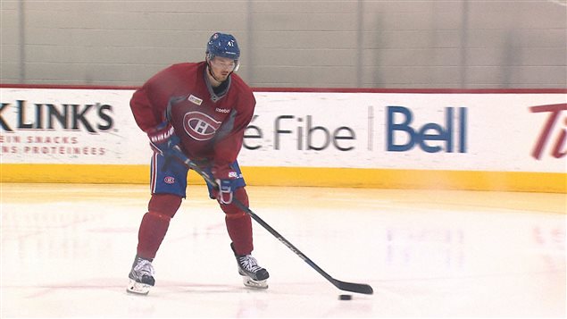 Paul Byron à l'entraînement mercredi matin à Brossard Paul Byron à l'entraînement mercredi matin à Brossard