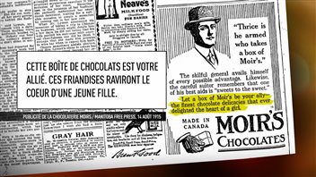 Aux balbutiements de la commercialisation du chocolat, les publicités misaient sur les valeurs de l'époque et s'adressaient presque uniquement aux hommes. Aux balbutiements de la commercialisation du chocolat, les publicités misaient sur les valeurs de l'époque et s'adressaient presque uniquement aux hommes.