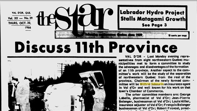 Première page du journal The Star de Val-d'Or, 20 octobre 1966 Première page du journal The Star de Val-d'Or, 20 octobre 1966