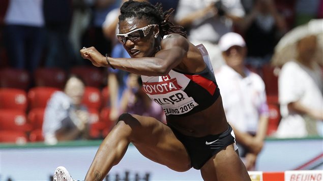Nikkita Holder aux mondiaux à Pékin en 2015 Nikkita Holder aux mondiaux à Pékin en 2015
