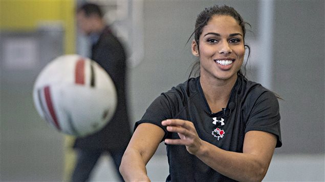 Magali Harvey durant une démonstration à Montréal en 2015. Magali Harvey durant une démonstration à Montréal en 2015.