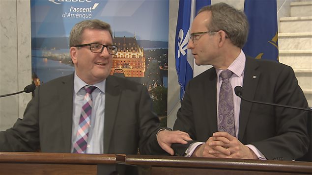 Régis Labeaume et Martin Coiteux Régis Labeaume et Martin Coiteux