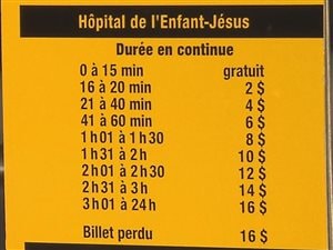 Tarifs pour stationner dans les 5 hôpitaux du CHU de Québec. Tarifs pour stationner dans les 5 hôpitaux du CHU de Québec.
