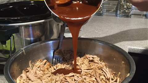 Sauce versée dans le porc Sauce versée dans le porc