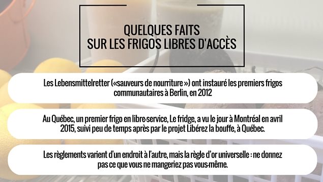 Quelques faits sur les frigos libres d'accès Quelques faits sur les frigos libres d'accès