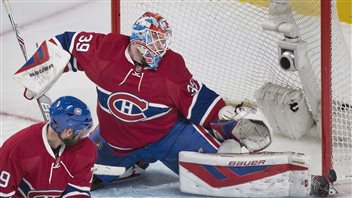 Mike Condon a été un rouage important dans la victoire de samedi soir. Mike Condon a été un rouage important dans la victoire de samedi soir.
