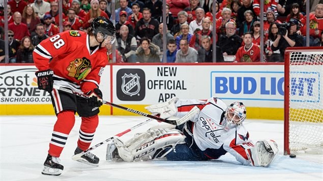 Patrick Kane déjoue Braydon Holtby Patrick Kane déjoue Braydon Holtby