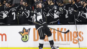 Tanner Pearson célèbre son but en première période. Tanner Pearson célèbre son but en première période.