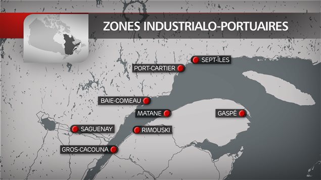 Québec implante 16 zones industrialo-portuaires dans la province, dont 7 dans l'Est du Québec. Québec implante 16 zones industrialo-portuaires dans la province, dont 7 dans l'Est du Québec.