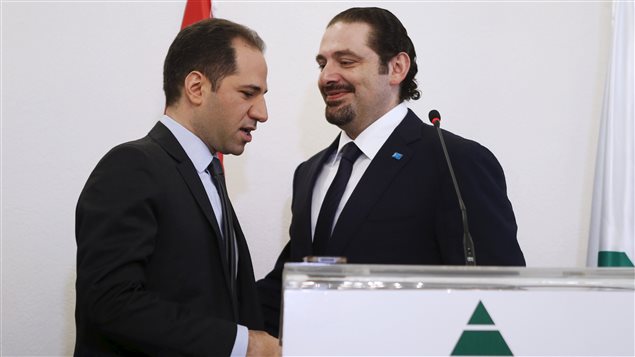 L'ancien premier ministre Saad Hariri et son allié le chef des Phalanges libanaises Sami Gemayel. Les deux hommes s'opposent au Hezbollah. L'ancien premier ministre Saad Hariri et son allié le chef des Phalanges libanaises Sami Gemayel. Les deux hommes s'opposent au Hezbollah.